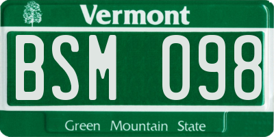 VT license plate BSM098