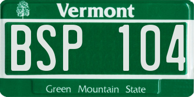 VT license plate BSP104