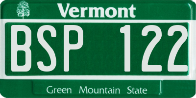 VT license plate BSP122