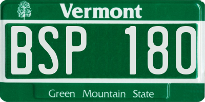 VT license plate BSP180