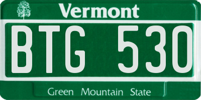 VT license plate BTG530