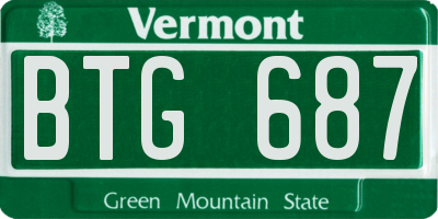 VT license plate BTG687