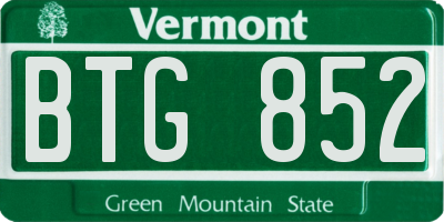 VT license plate BTG852