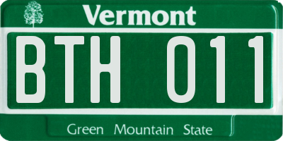 VT license plate BTH011