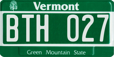 VT license plate BTH027