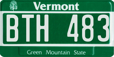 VT license plate BTH483