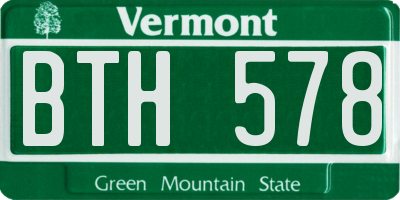 VT license plate BTH578