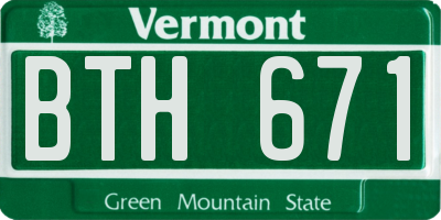 VT license plate BTH671