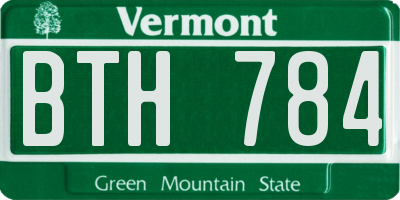 VT license plate BTH784
