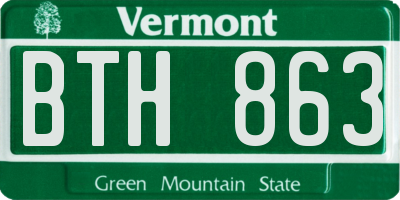 VT license plate BTH863