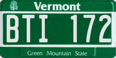 VT license plate BTI172