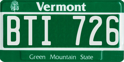 VT license plate BTI726