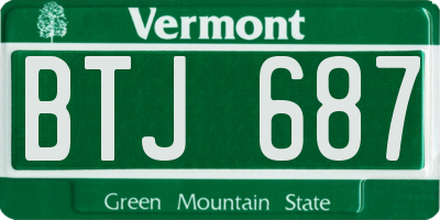 VT license plate BTJ687