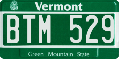VT license plate BTM529