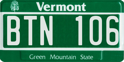 VT license plate BTN106