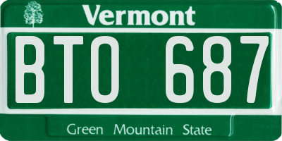 VT license plate BTO687