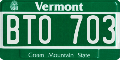 VT license plate BTO703