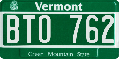 VT license plate BTO762