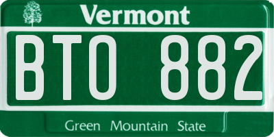 VT license plate BTO882