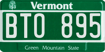 VT license plate BTO895