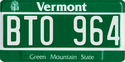 VT license plate BTO964