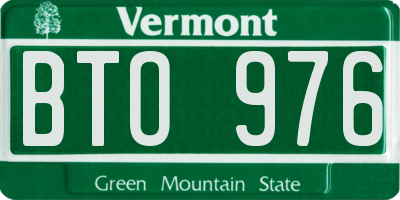 VT license plate BTO976