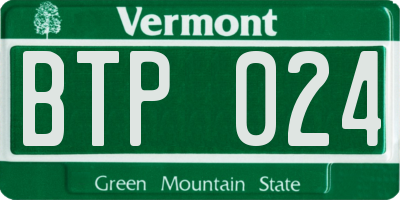 VT license plate BTP024