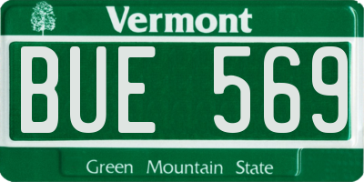 VT license plate BUE569
