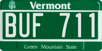 VT license plate BUF711