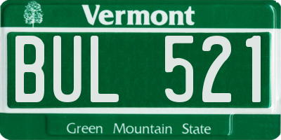 VT license plate BUL521