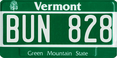 VT license plate BUN828