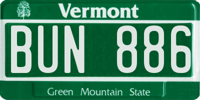 VT license plate BUN886