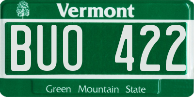 VT license plate BUO422