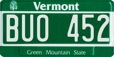 VT license plate BUO452