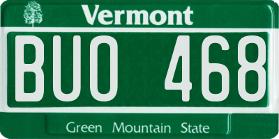 VT license plate BUO468