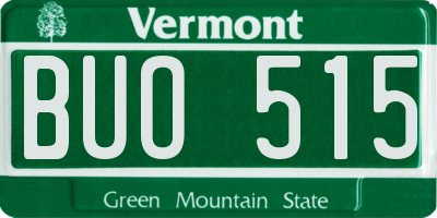 VT license plate BUO515