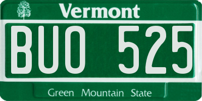 VT license plate BUO525