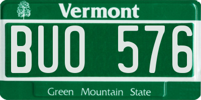 VT license plate BUO576