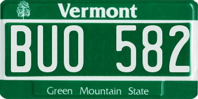 VT license plate BUO582