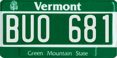 VT license plate BUO681
