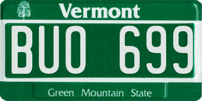 VT license plate BUO699