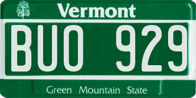 VT license plate BUO929