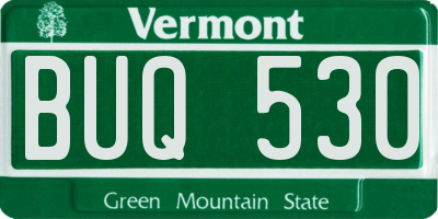 VT license plate BUQ530