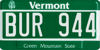 VT license plate BUR944