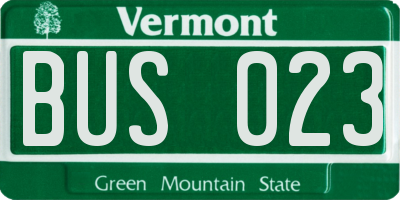 VT license plate BUS023