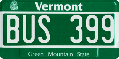 VT license plate BUS399