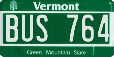 VT license plate BUS764