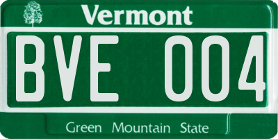 VT license plate BVE004