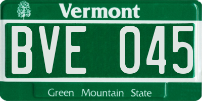 VT license plate BVE045