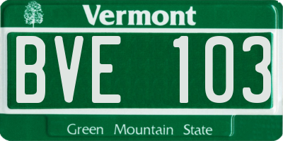 VT license plate BVE103